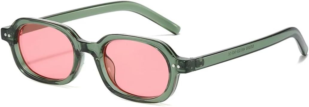 

Модные маленькие овальные мужские солнцезащитные очки в стиле ретро с заклепками, солнцезащитные очки UV400 для женщин, градиентный цвет «желейный чай» VFDHN, Green Pink