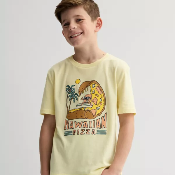 

Футболка с коротким рукавом и принтом для мальчиков 8-20 лет на каждый день Sonoma Goods For Life, цвет yellow pizza