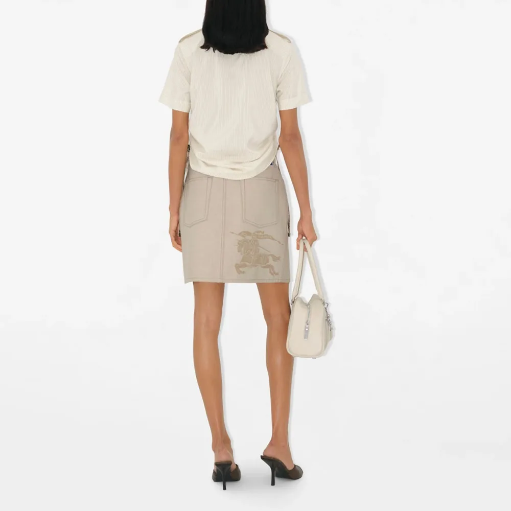 Джинсовая юбка Burberry Equestrian Knight, Ivory — фото 4