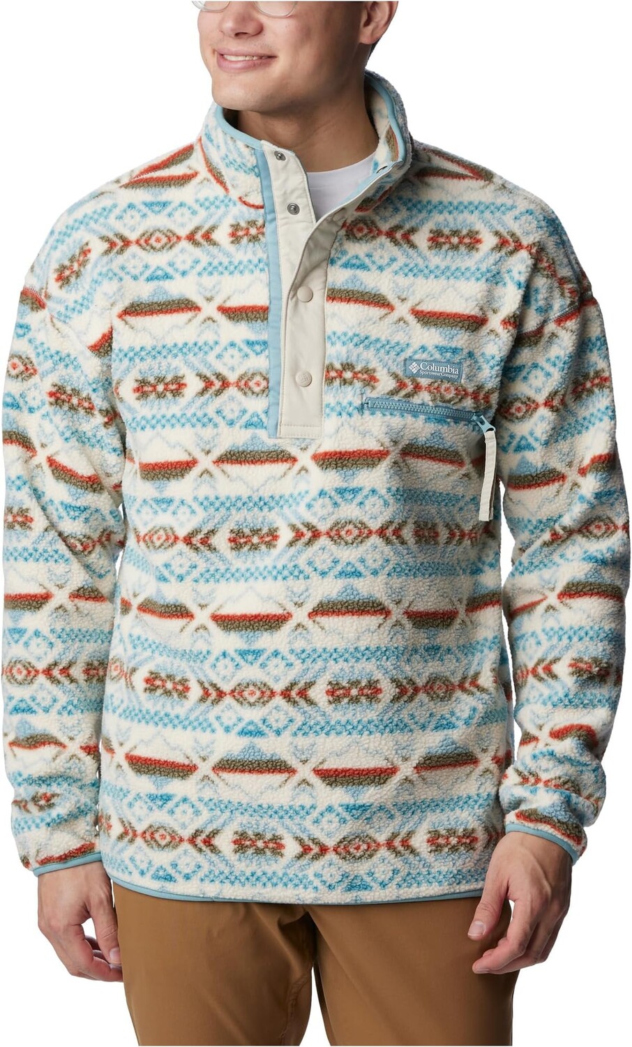 

Куртка Helvetia 1/2 Snap Fleece Columbia, цвет Stone Blue Checkered Peaks Multi