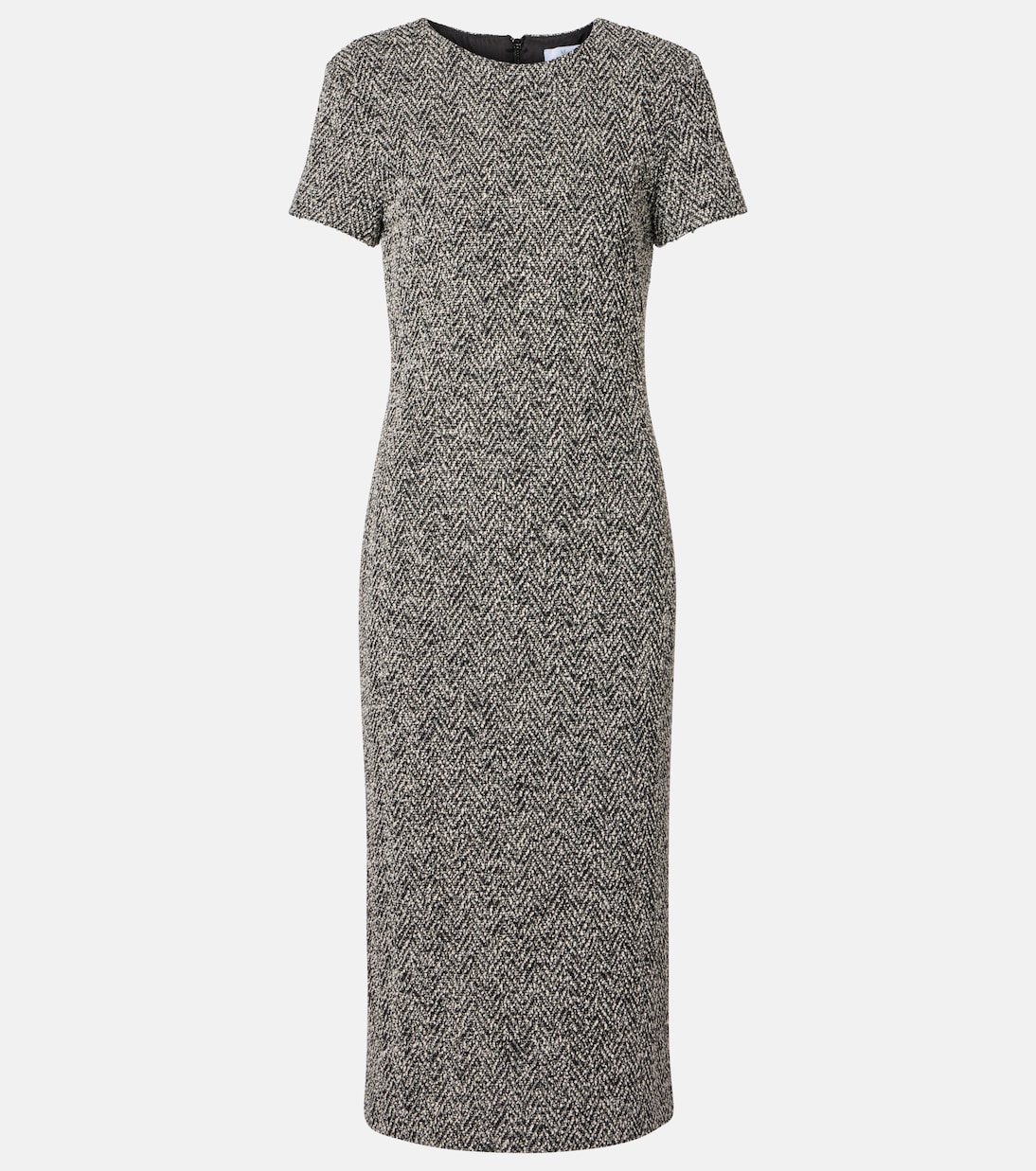 

Длинное платье миди из смесовой ткани хлопка и шерсти Giugno Max Mara, Dis. Chevron