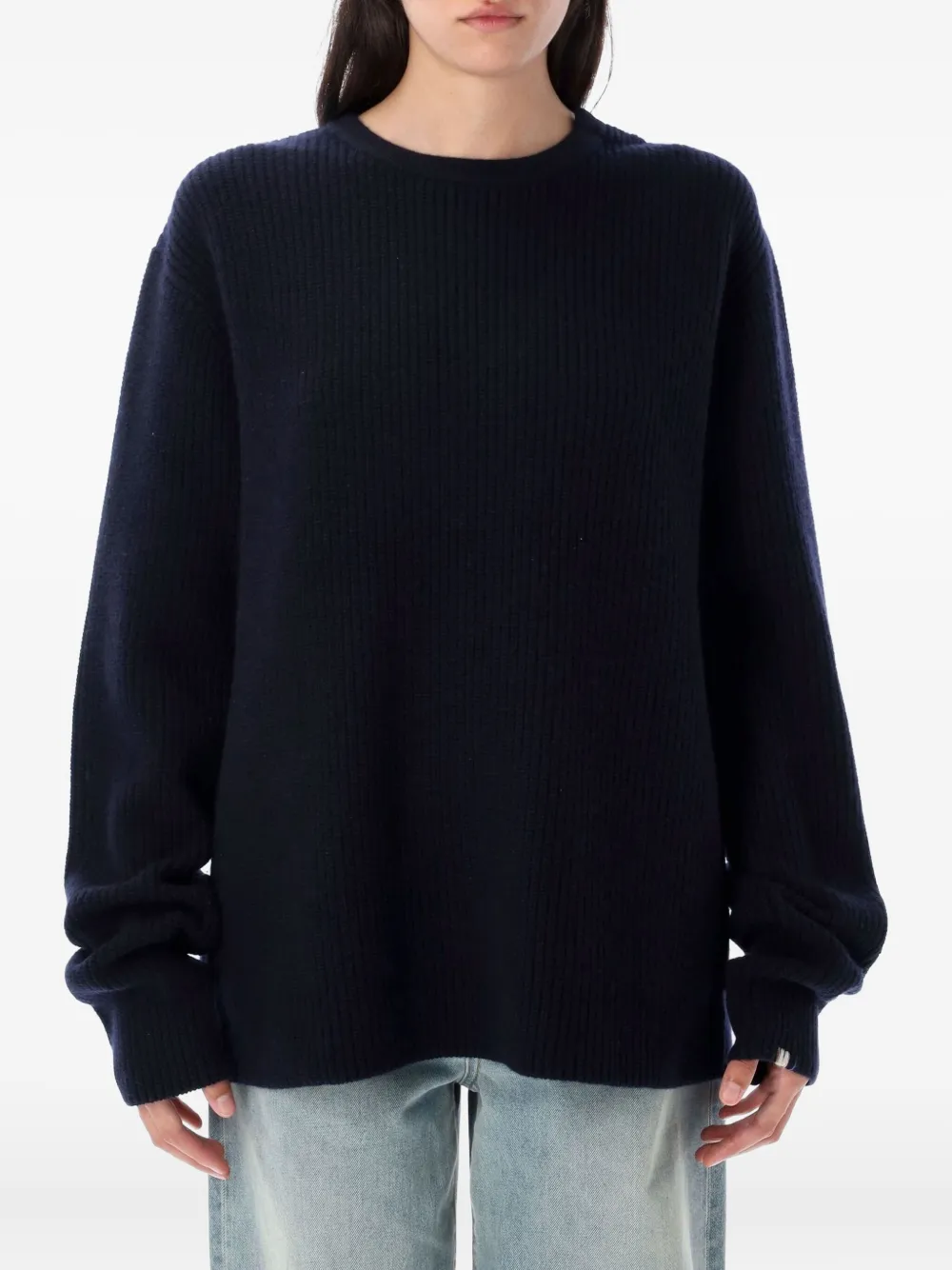 

Ребристый свитер с круглым вырезом extreme cashmere, синий