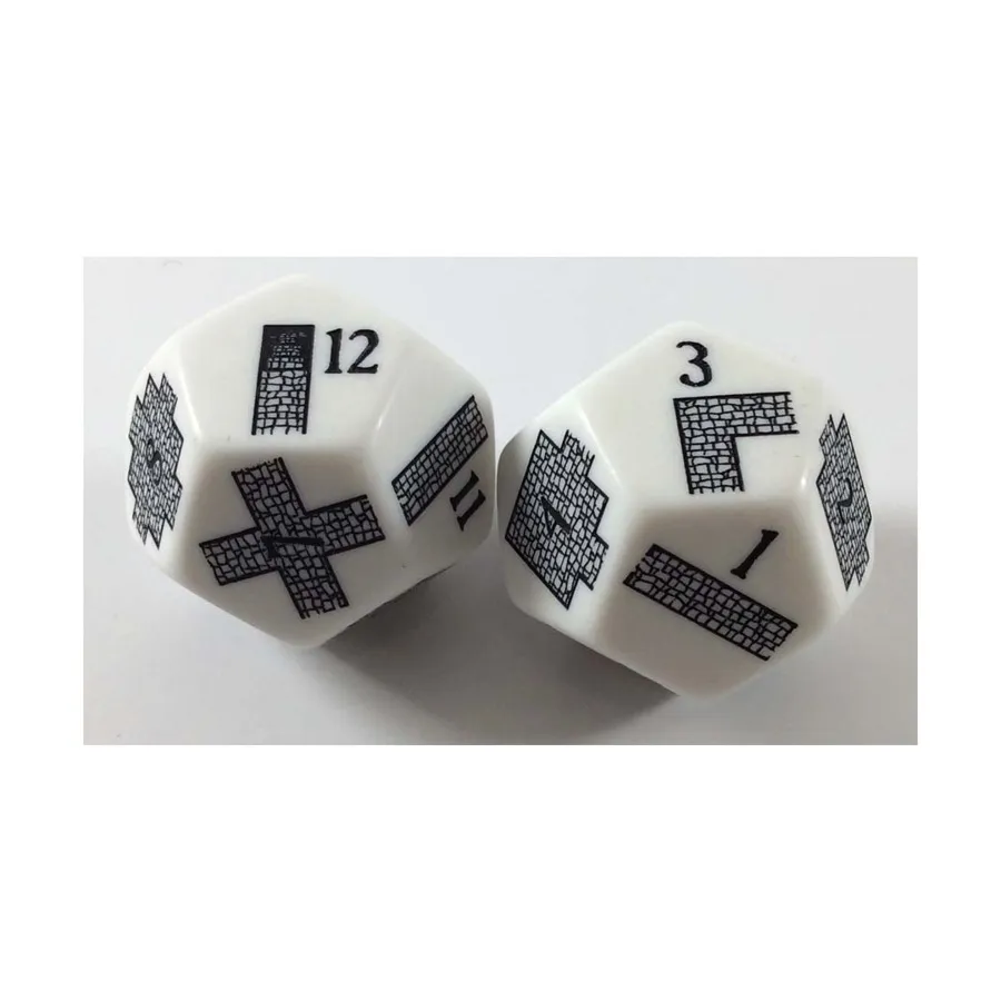 

d12 Непрозрачный белый кубик для исследования подземелий, Dice - Custom Specialty Dice