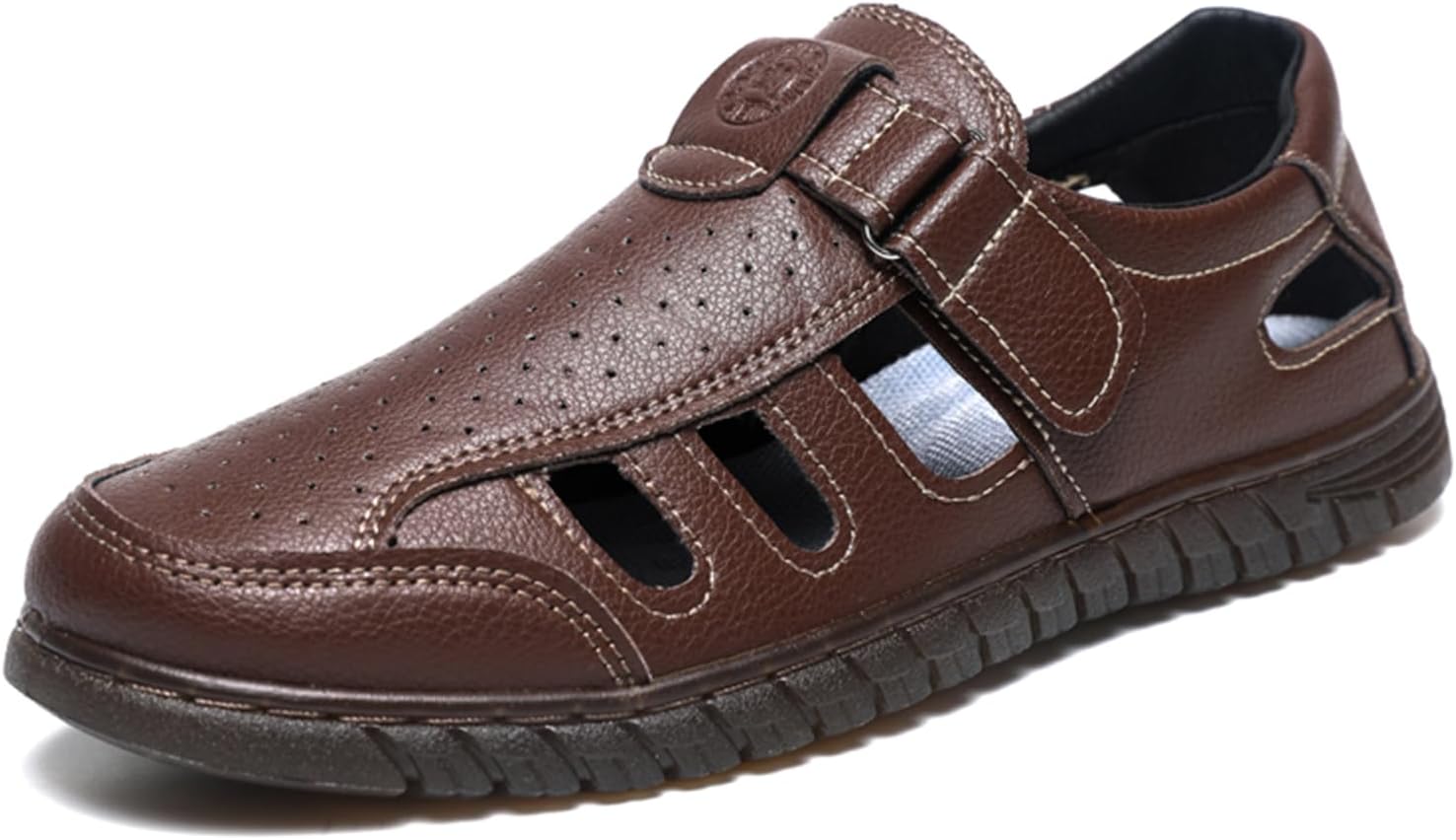 

Мужские сандалии в стиле бизнес-кэжуал, летние дышащие, для ходьбы, офисные оксфорды, мужская обувь для коктейльной вечеринки и формальных мероприятий Abborora, коричневый