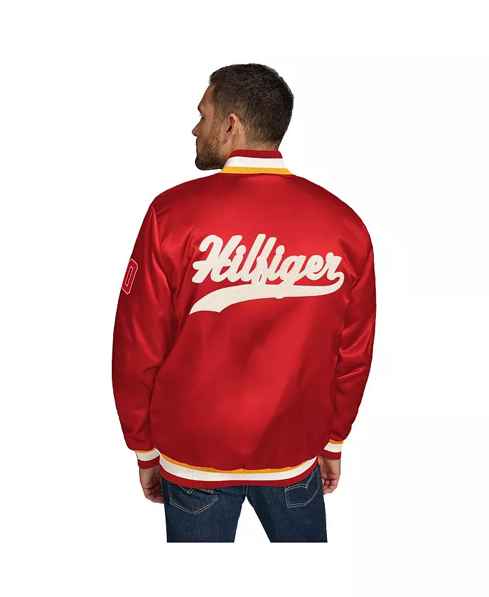 Мужская красная куртка Kansas City Chiefs Dante на молнии, атласная Tommy Hilfiger — фото 3