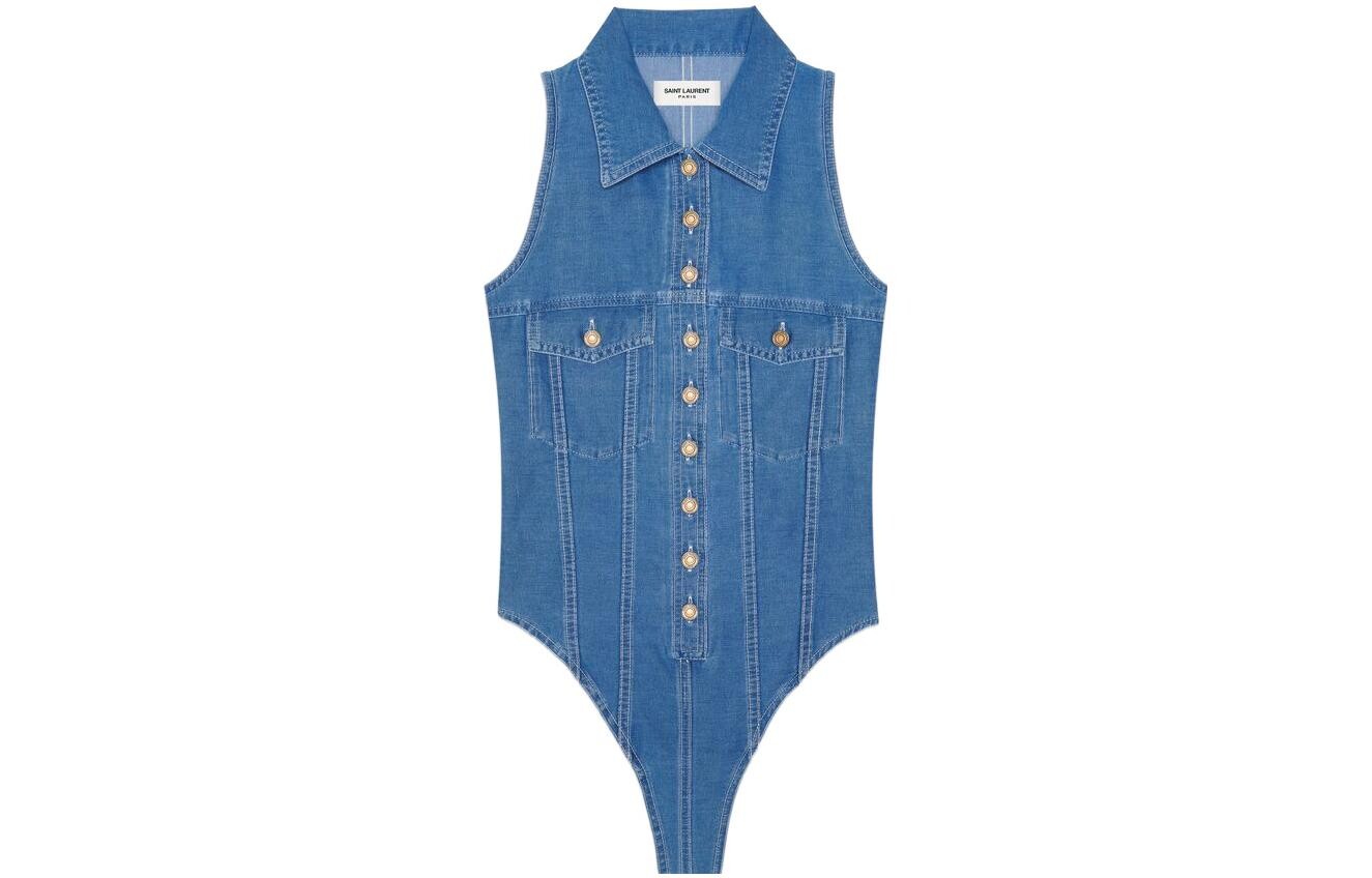 

Боди Женский Синий Saint Laurent