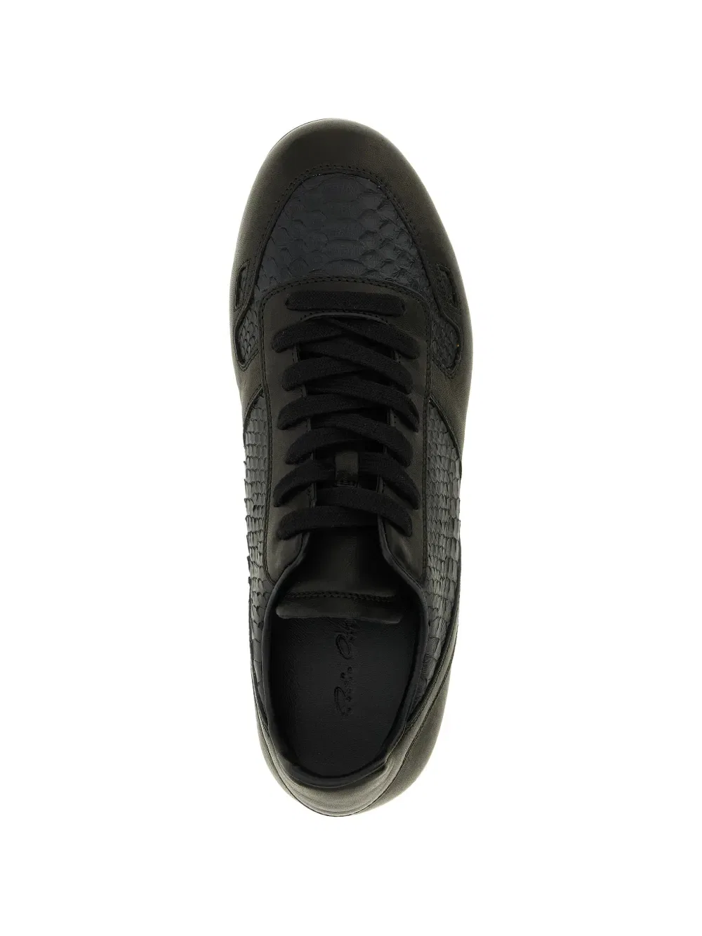 Минималистичные кожаные кроссовки Rick Owens, черный — фото 3
