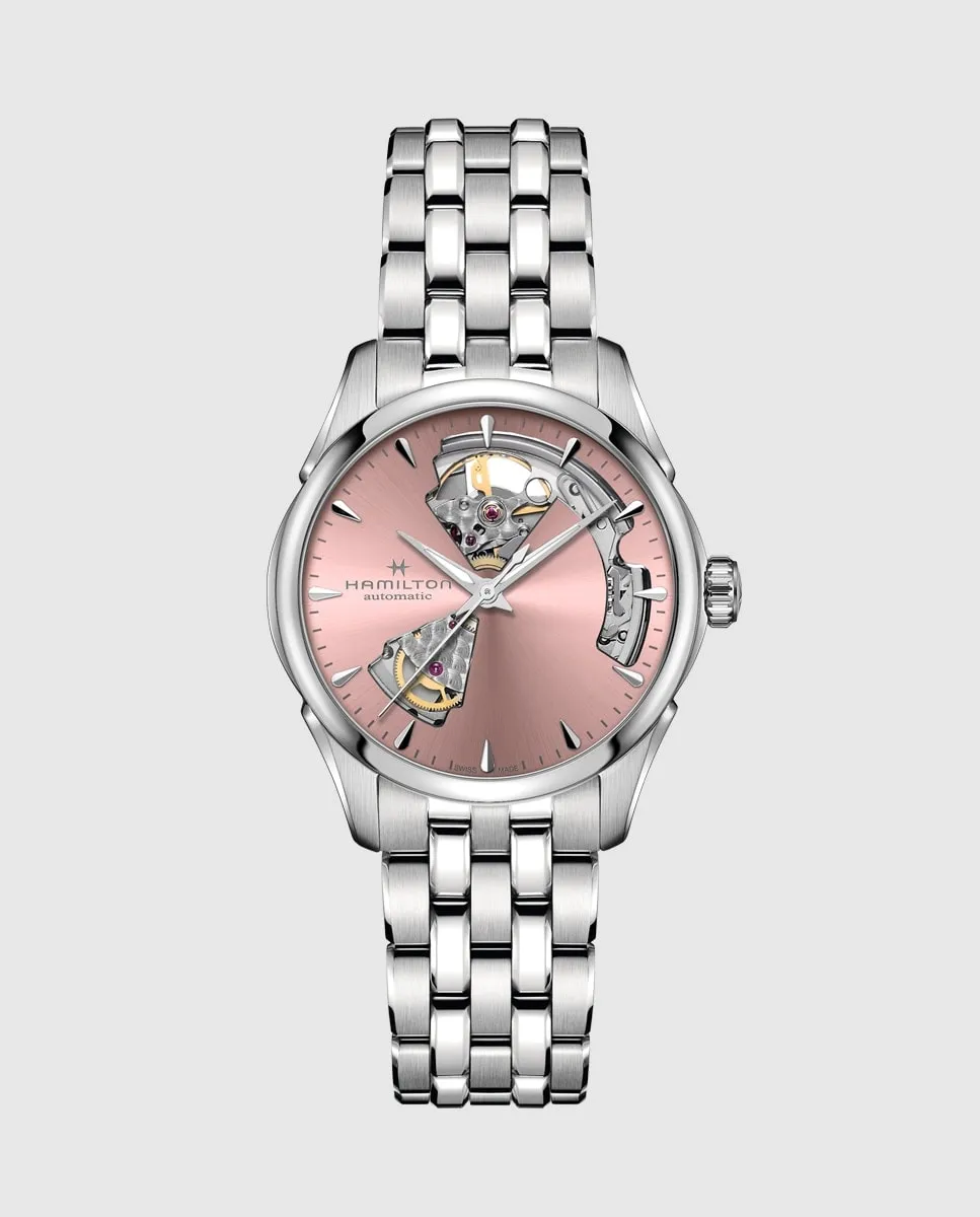 

Jazzmaster Open Heart 36 мм автоматические женские часы H32215170 из стали Hamilton, розовый