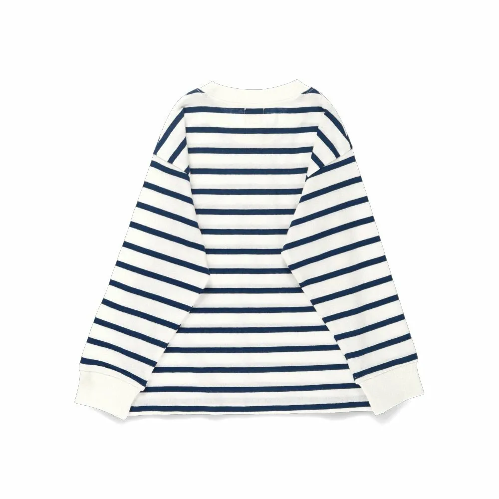 Полосатая футболка с длинными рукавами и петлей для именной бирки. Branshes, Navy blue — фото 4
