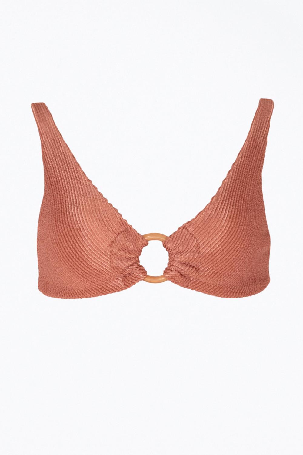 

Rebecca Ribbed O-Ring Бикини Топ в румянах SOAH, красный