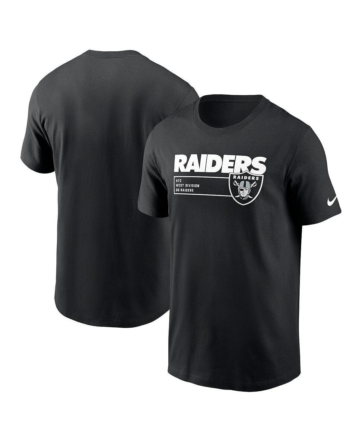 

Мужская черная футболка Las Vegas Raiders Division Essential Nike, Черный, Мужская черная футболка Las Vegas Raiders Division Essential Nike