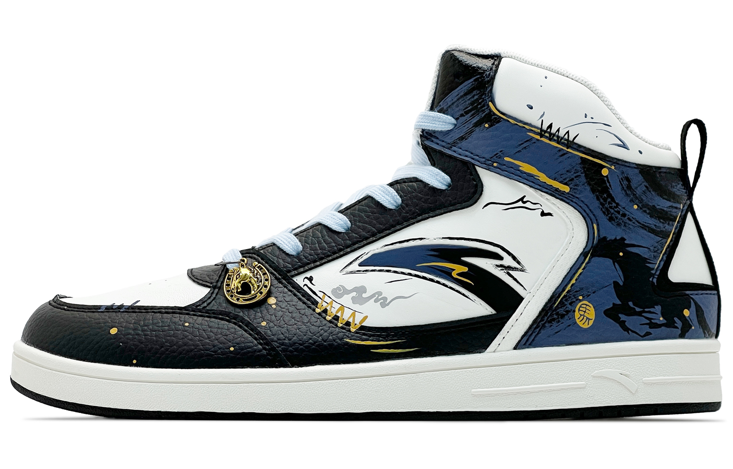 

Мужские скейтбордистские кроссовки Little Zero Feeling, износостойкие, легкие, с возможностью увеличения роста, средней высоты Anta, черный белый синий