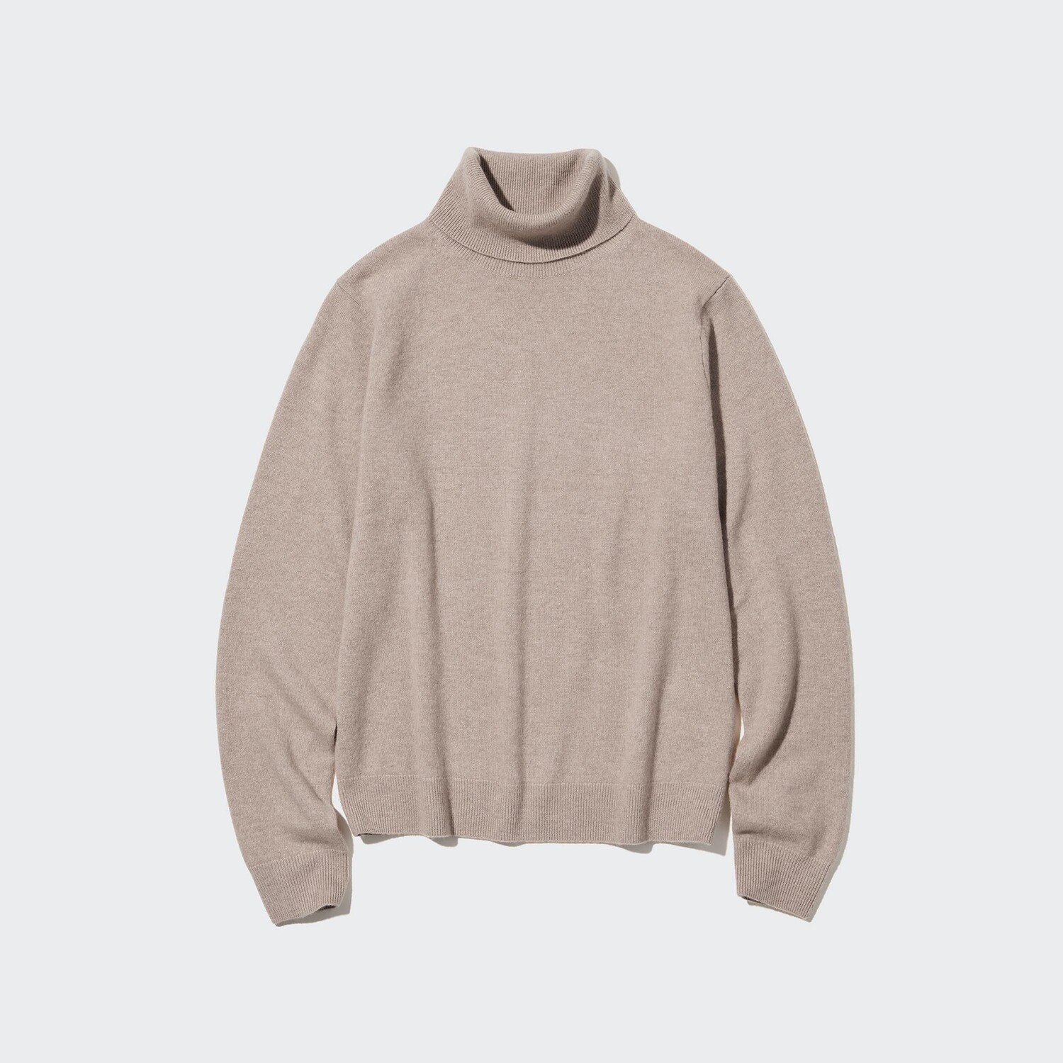 

Кашемировый джемпер с высоким воротом Uniqlo, бежевый