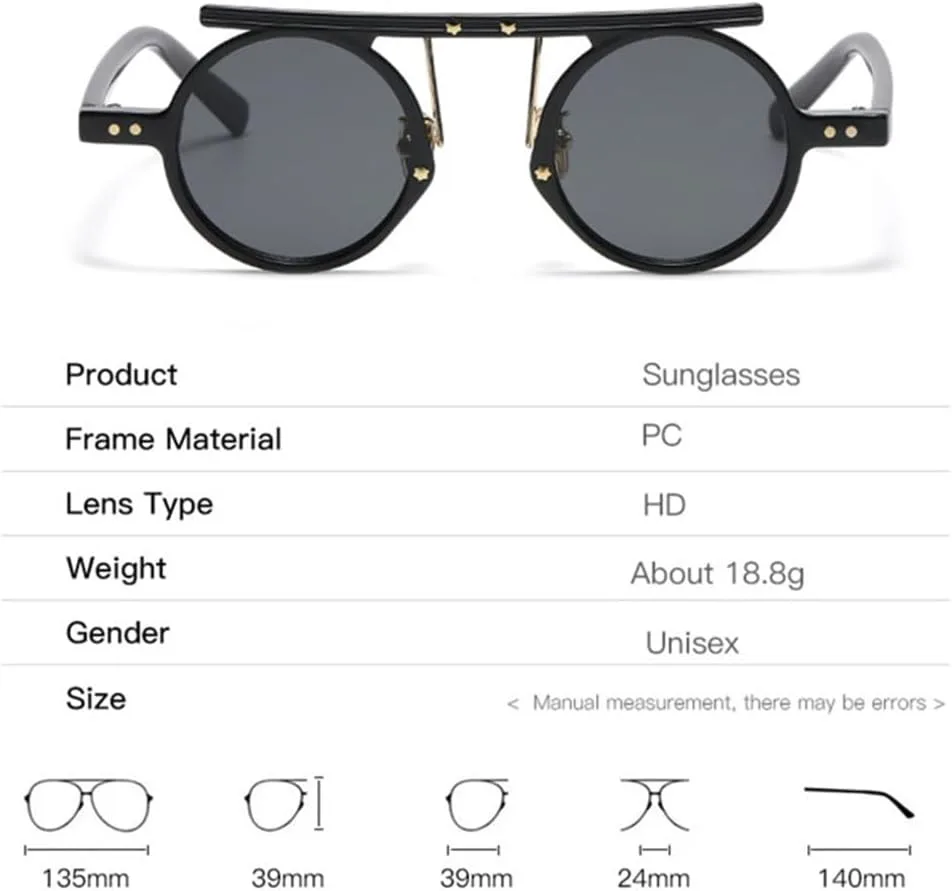 

Круглые солнцезащитные очки для женщин в винтажном стиле с заклепками и в стиле панк, мужские солнцезащитные очки с защитой от УФ-излучения UV400 VFDHN, C1