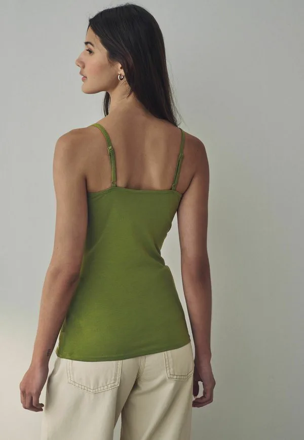 Топ с тонкими бретелями Next, Olive Green — фото 3