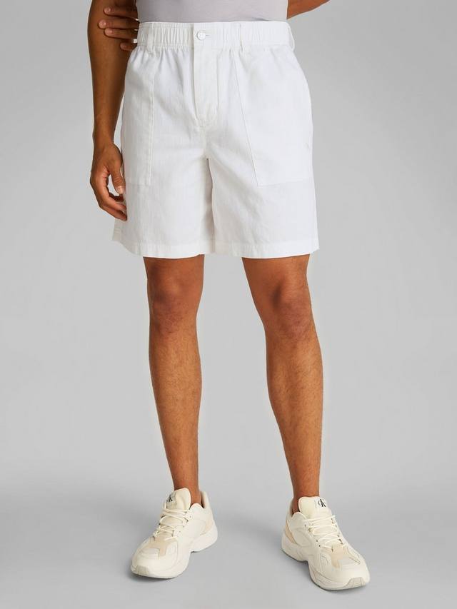 

Спортивные шорты из смеси хлопка и льна Calvin Klein, цвет Bright White