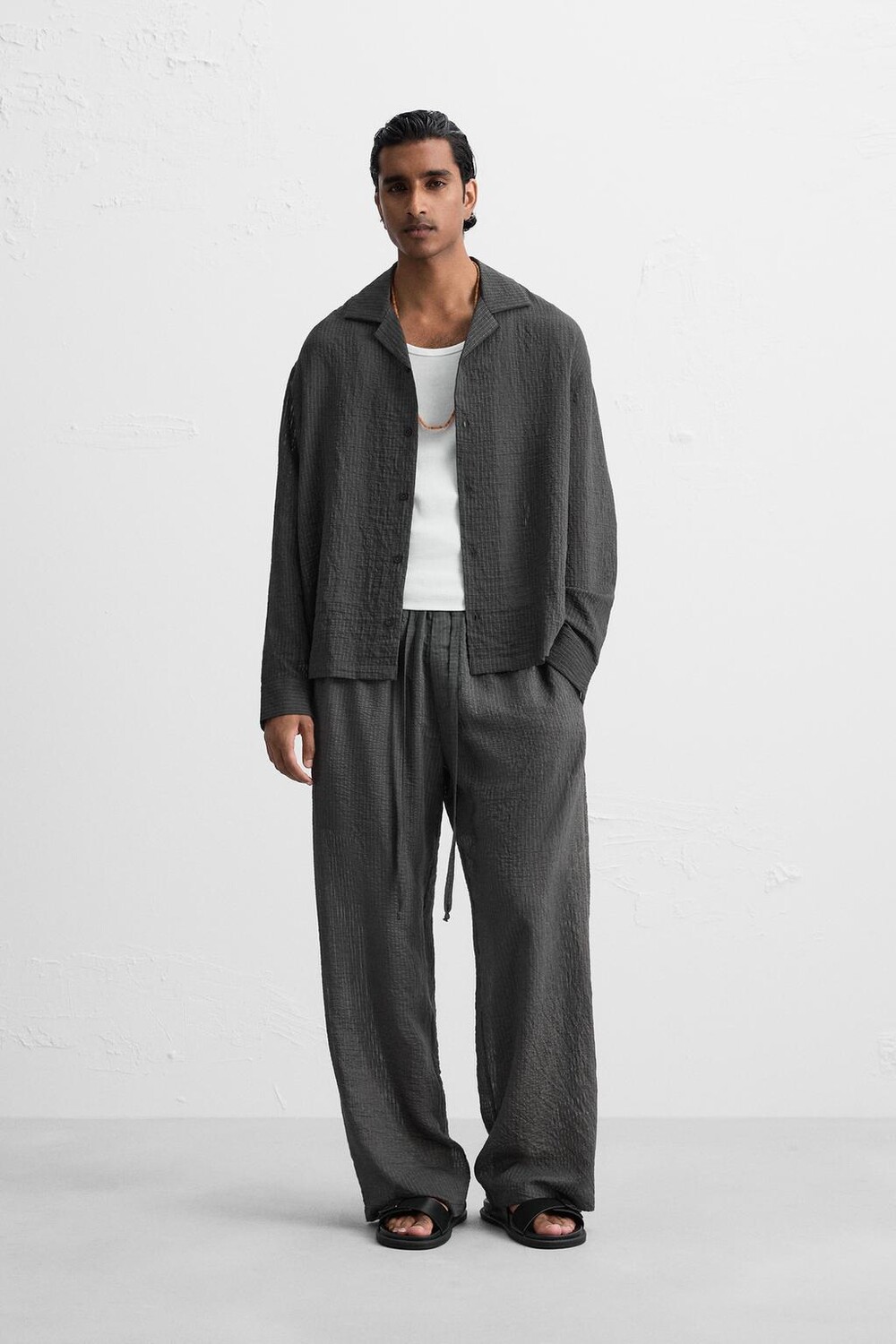 

Струящаяся рубашка ZARA, синий