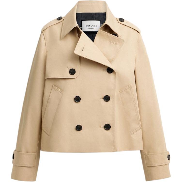 

COACH Женское яркое хаки пальто тренч, Bright Khaki