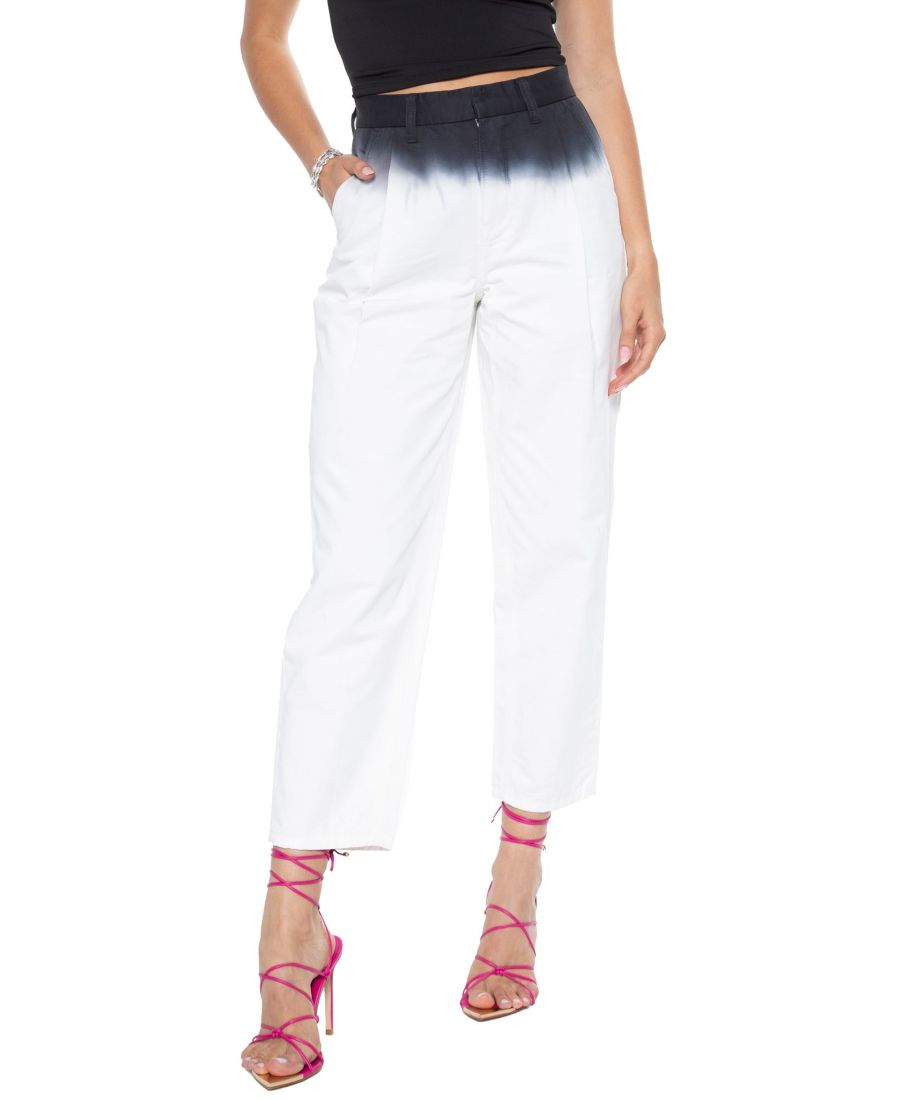 

Женские прямые брюки с эффектом градиентной окраски Blue Revival, White & black