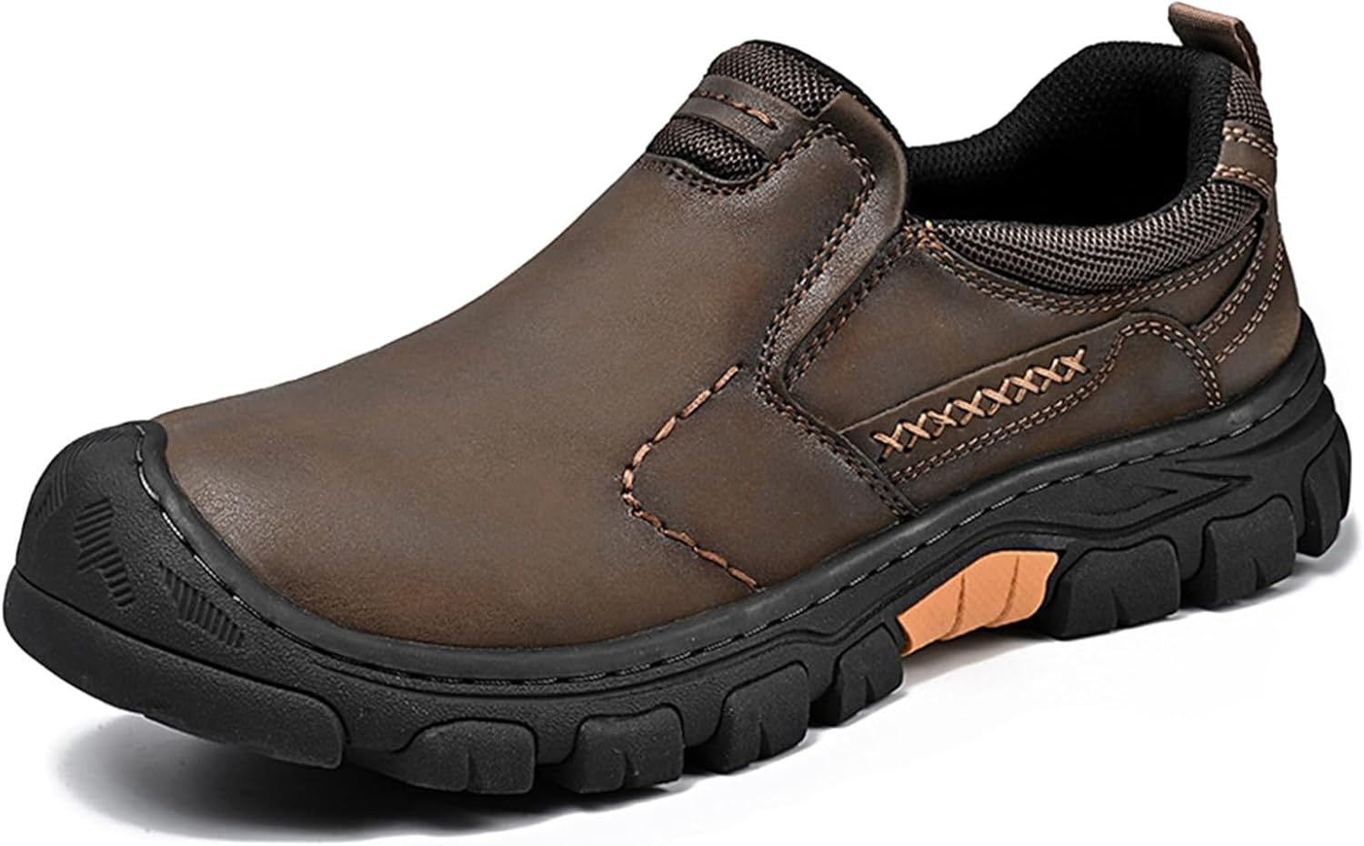 

Мужские лоферы на каждый день, слипоны из легкой кожи, водоотталкивающие, противоскользящие, дышащие, современные туфли для деловых встреч, прогулок, свадеб и походов Generic, хаки