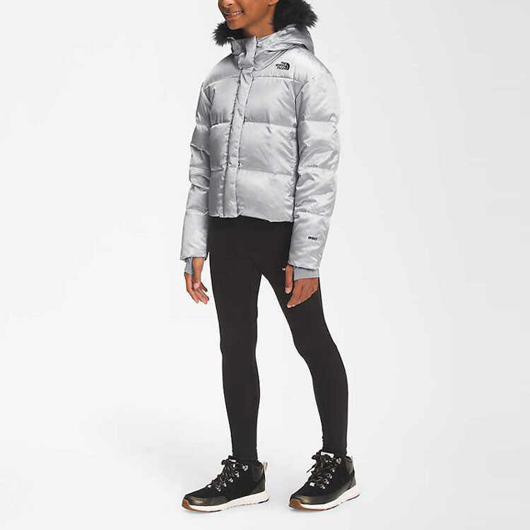 Детские пуховики/жилеты The North Face, серебряный — фото 2