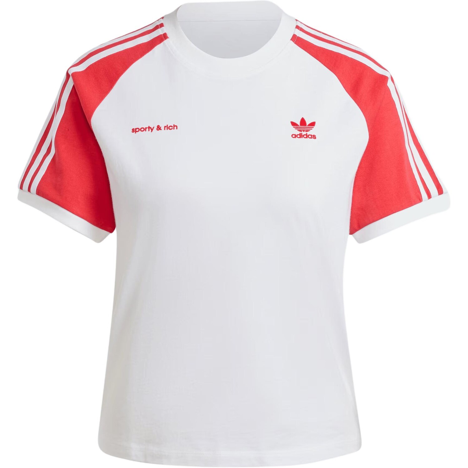 

Футболка женская, коллаборация SPORTY & RICH, красная Adidas Originals