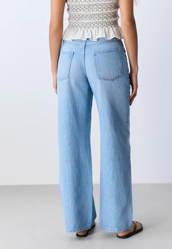 Джинсы Regular fit Next, модель Authentic High Rise City Wide Leg, цвет светло-голубой — фото 3