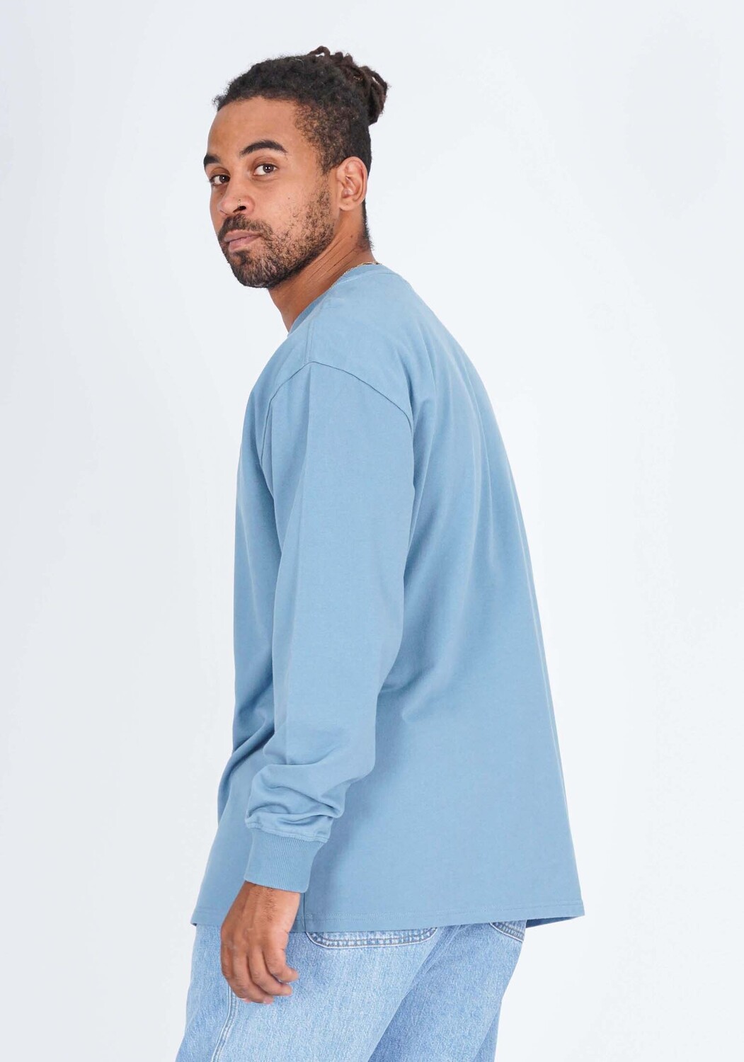 Футболка HONESTY RULES Longsleeves French Terry Signature, цвет aegean blue — фото 2