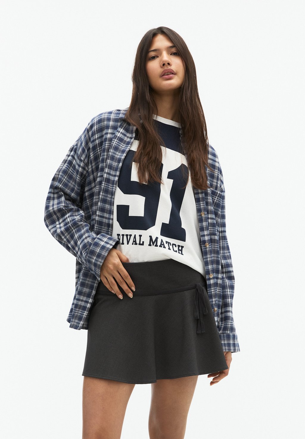 

Мини-юбка PULL&BEAR, темно-серый