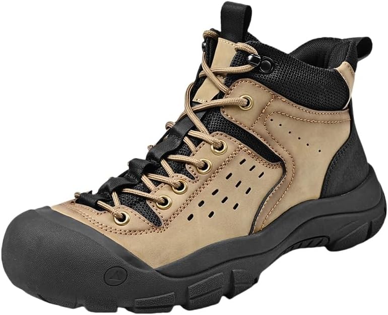 

Мужские зимние трекинговые ботинки водонепроницаемые для снега и активного отдыха на улице, утепленные, с нескользящей резиновой подошвой, легкие и удобные для походов Clolinde, хаки