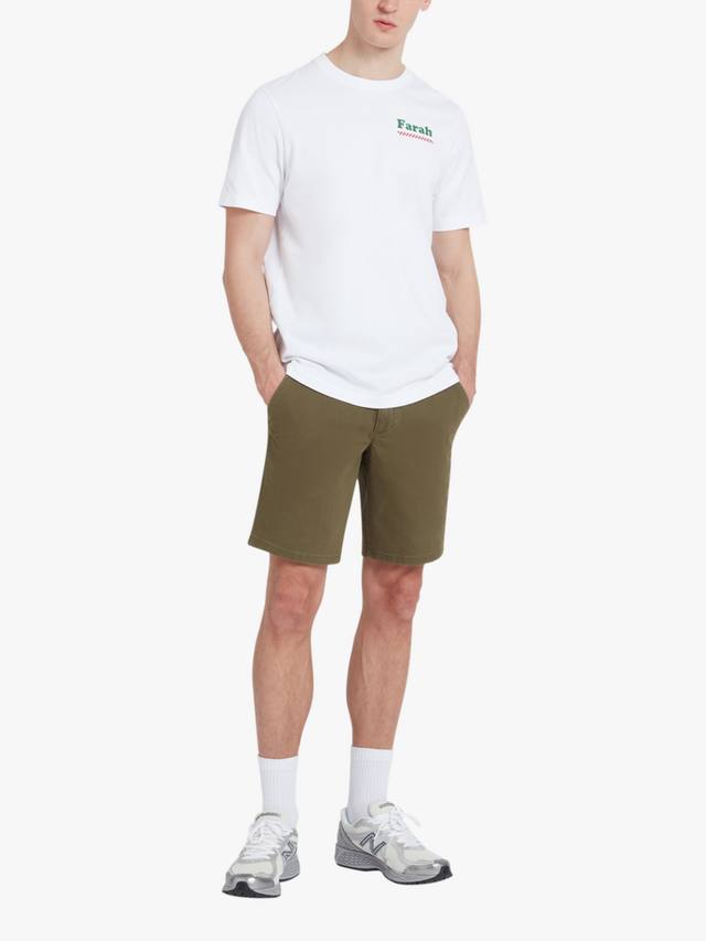 

Шорты из саржи ястреб Farah, цвет Olive Green