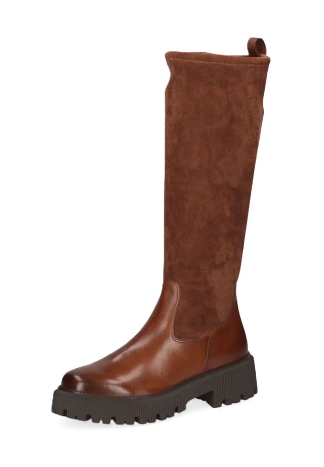 Ботинки кожаные на молнии Caprice, цвет 313 cognac comb