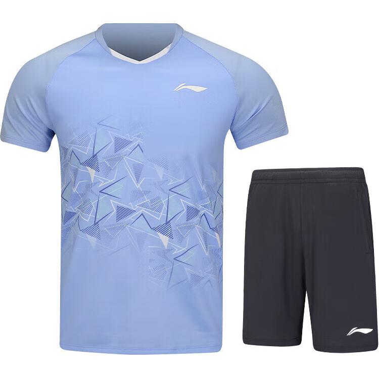 

Серия бадминтон сет футболка для бадминтона унисекс LINING, черный