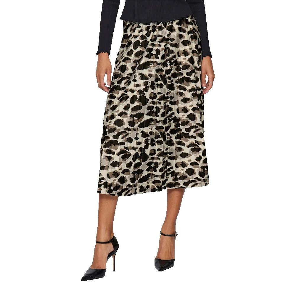 

Юбка Vila Nitban Print midi skirt, бежевый