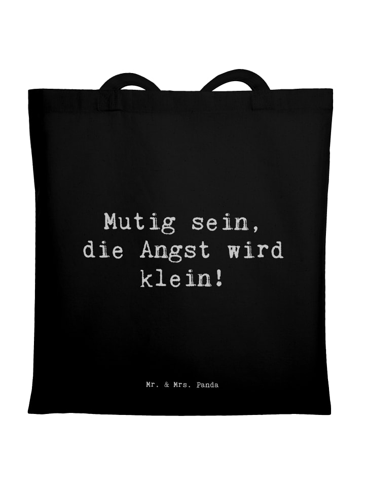 

Сумка Mr. & Mrs. Panda Tragetasche Spruch Angst überwinden mit Spruch, черный