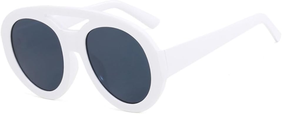 

Солнцезащитные очки в крупной оправе для женщин 2027 года, модель Beam, большие круглые солнцезащитные очки в стиле панк для женщин, защита от ультрафиолета UV400 MTZJH, White Gray