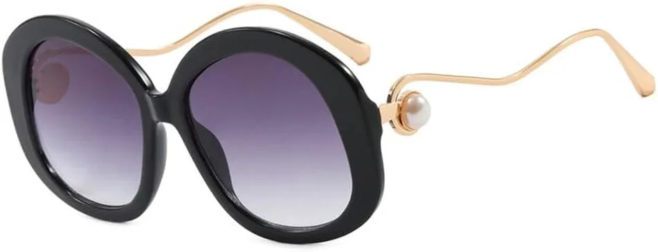 

Модные ретро круглые женские очки в оправе с жемчужными вставками, солнцезащитные очки в стиле ретро для женщин, защита от ультрафиолета UV400 TKKTLLT, C8