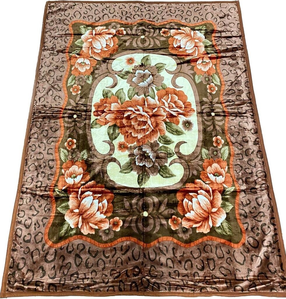 

Одеяло Almina 160x220 см, 1 человек, оранжево-коричневые цветы, покрывало, приятное одеяло, флисовое одеяло, одеяло с мотивом 12