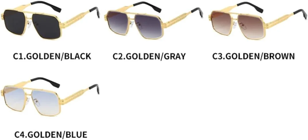 

Солнцезащитные очки с двойной перемычкой и градиентным переходом для женщин, роскошная оправа, для мужчин, защита от УФ-излучения UV400 SZVVBKK, Golden Black