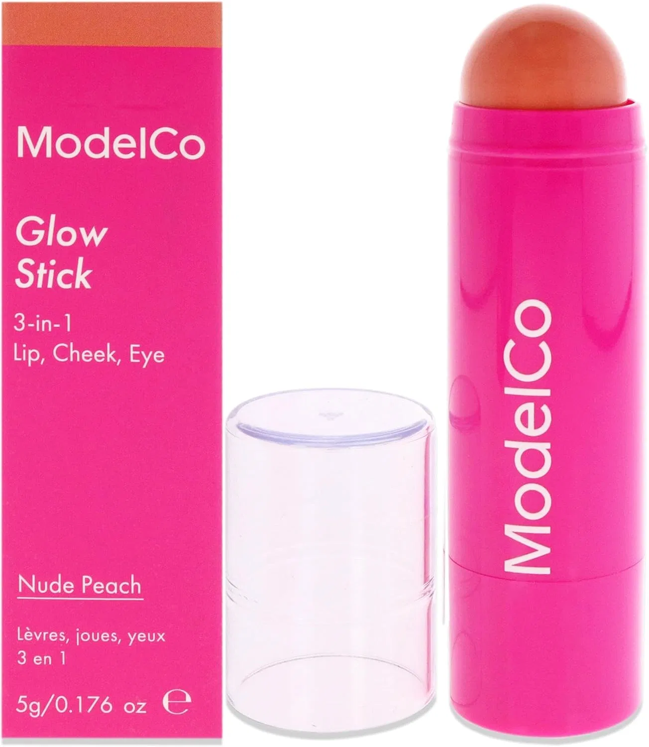 Стик для губ, щек и глаз 3-в-1 Glow Stick, ModelCo, нюдово-персиковый, 0.18 унции