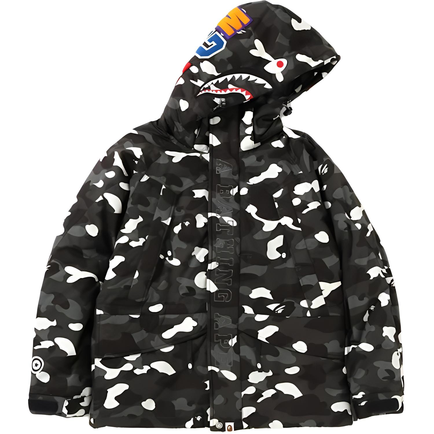 Bape City Camo Shark пуховик для сноуборда A BATHING APE, черный — фото 2