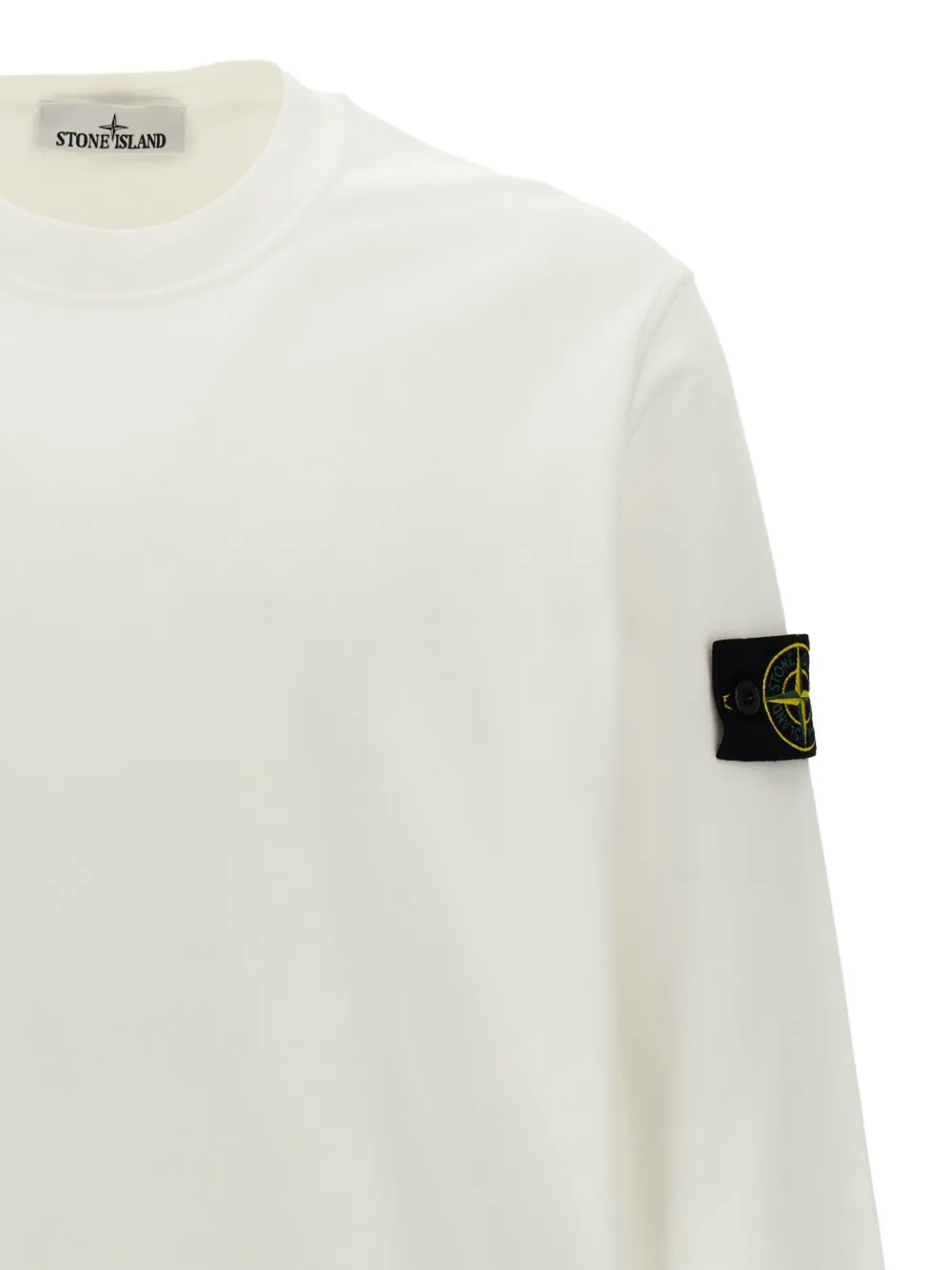 Толстовка с круглым вырезом и логотипом Stone Island, белый — фото 3