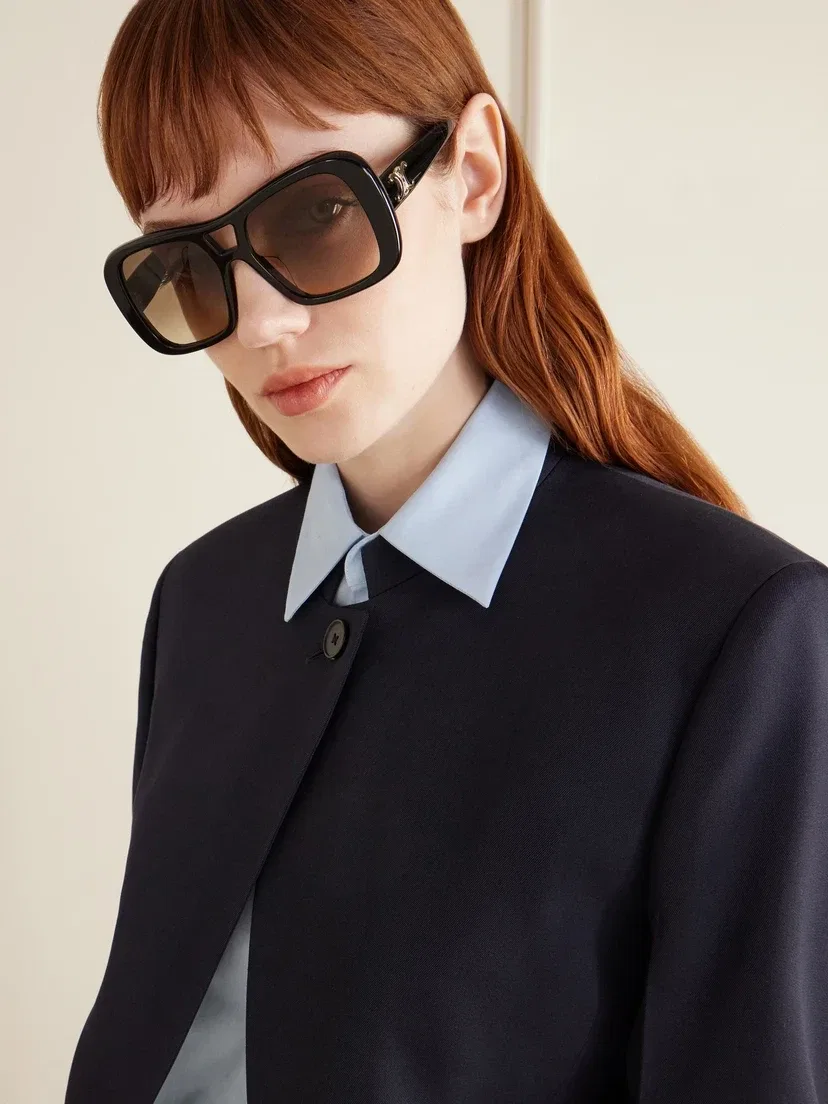 Солнцезащитные очки-авиаторы из ацетата CELINE EYEWEAR, черный — фото 2