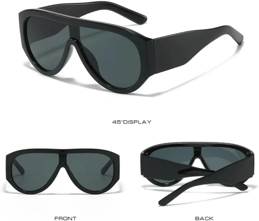 

Модные солнцезащитные очки большого размера для женщин в стиле ретро, ​​цельные солнцезащитные очки с защитой от УФ-излучения UV400 для мужчин, градиентные VFDHN, 5