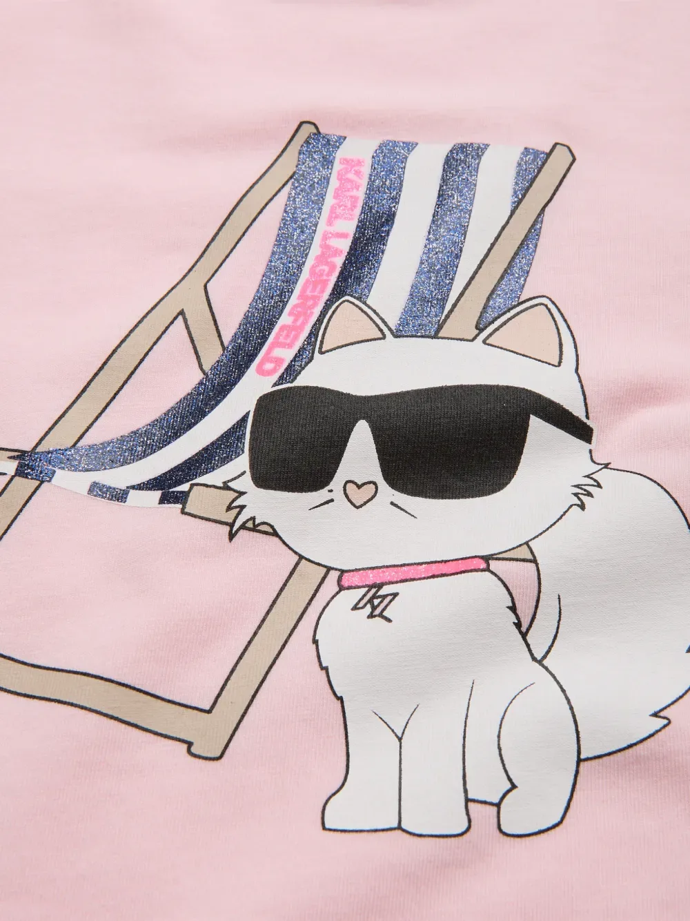 Футболка с графичным принтом Karl Lagerfeld Kids, розовый — фото 3