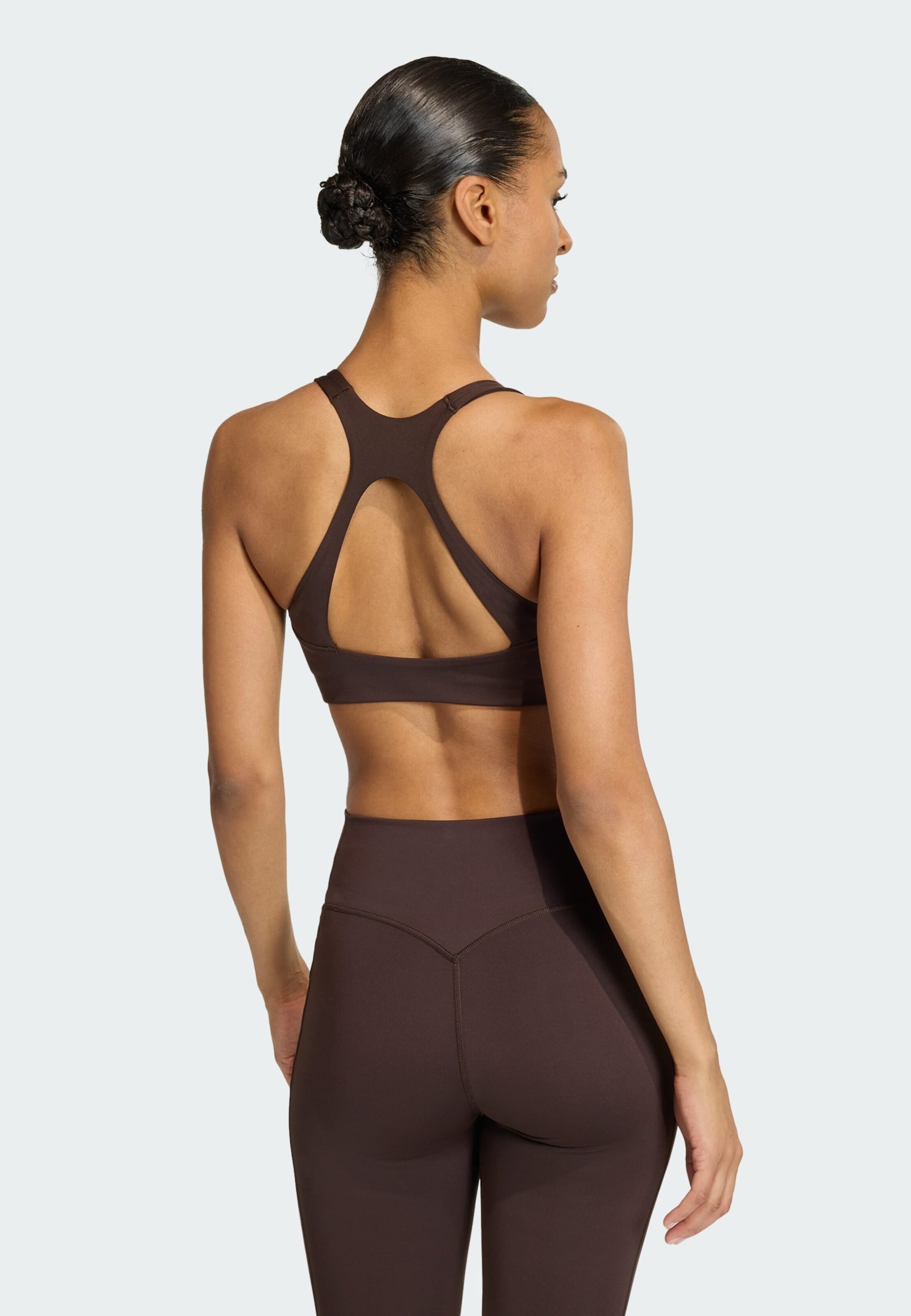 Adidas Performance Спортивный бюстгальтер-бралетт 'Optime' в темно-коричневом — фото 4