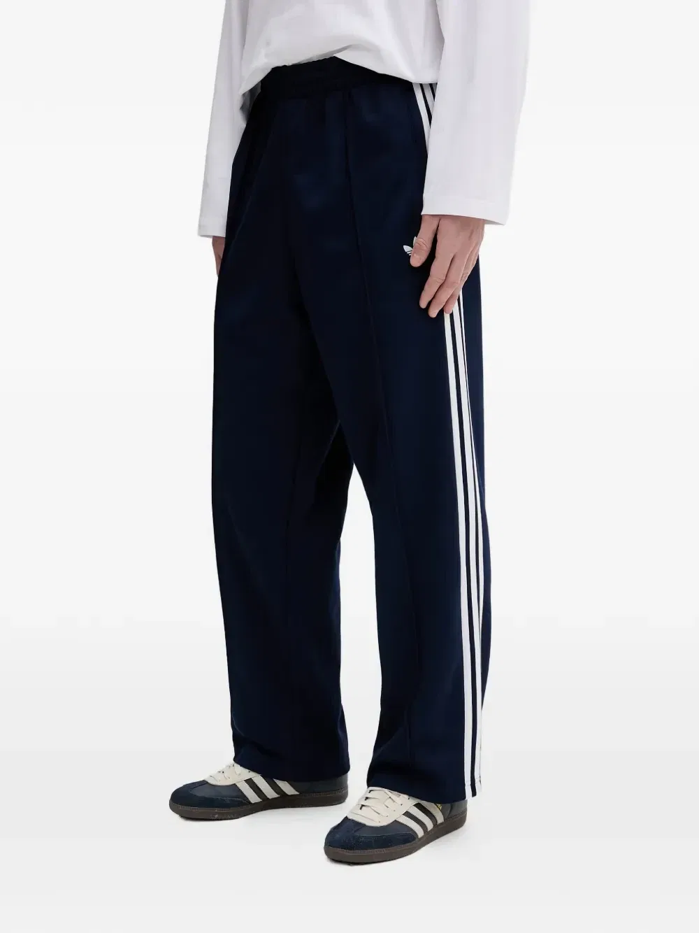 Полосатые брюки с логотипом Adidas, синий