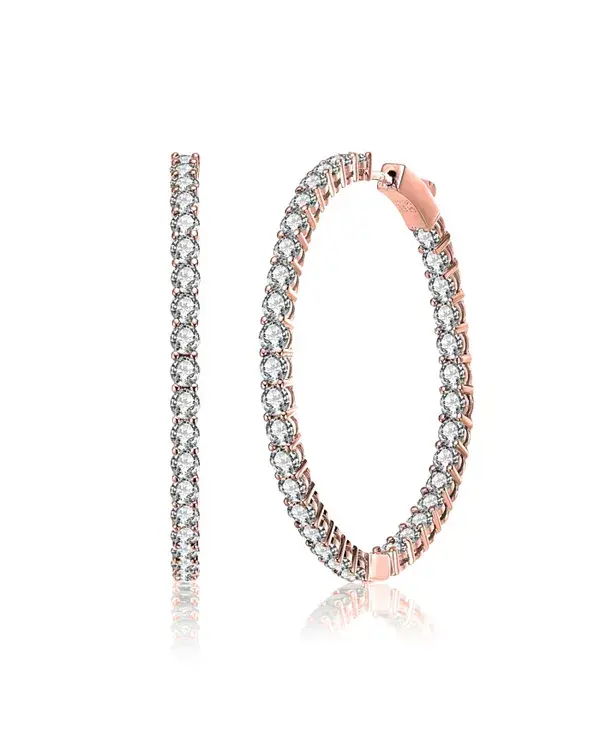 

Большие серьги-кольца с цветными кубическими цирконами Rachel Glauber, pink