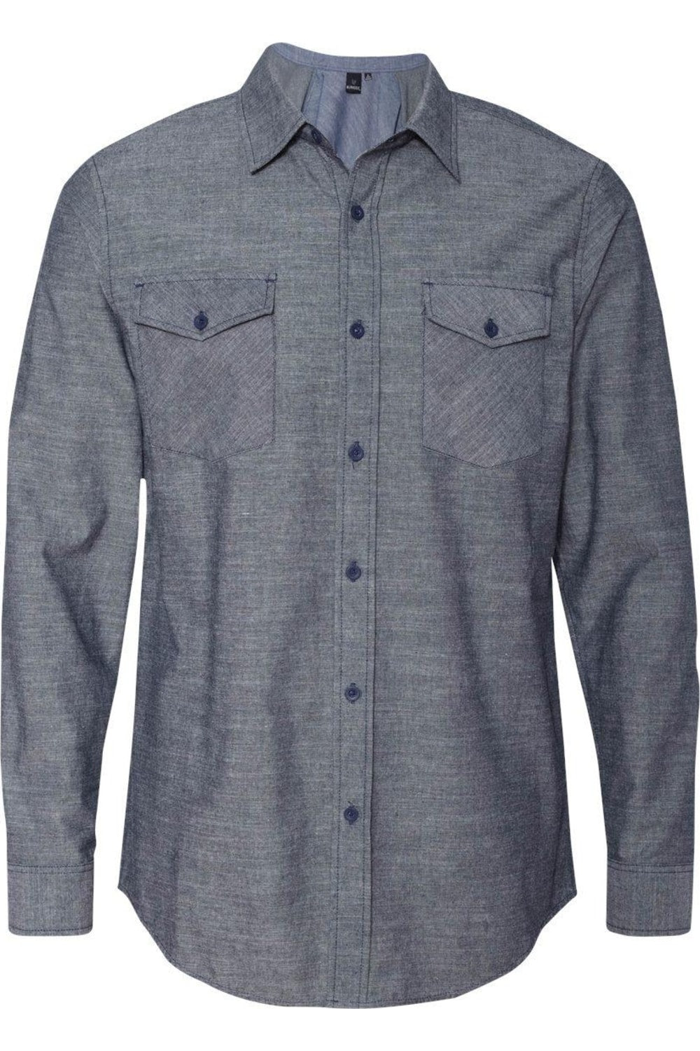 

Рубашка с длинным рукавом из шамбре Burnside, цвет dark denim