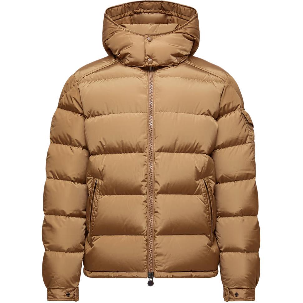

Moncler Майя утепленная куртка с капюшоном на молнии, Beige